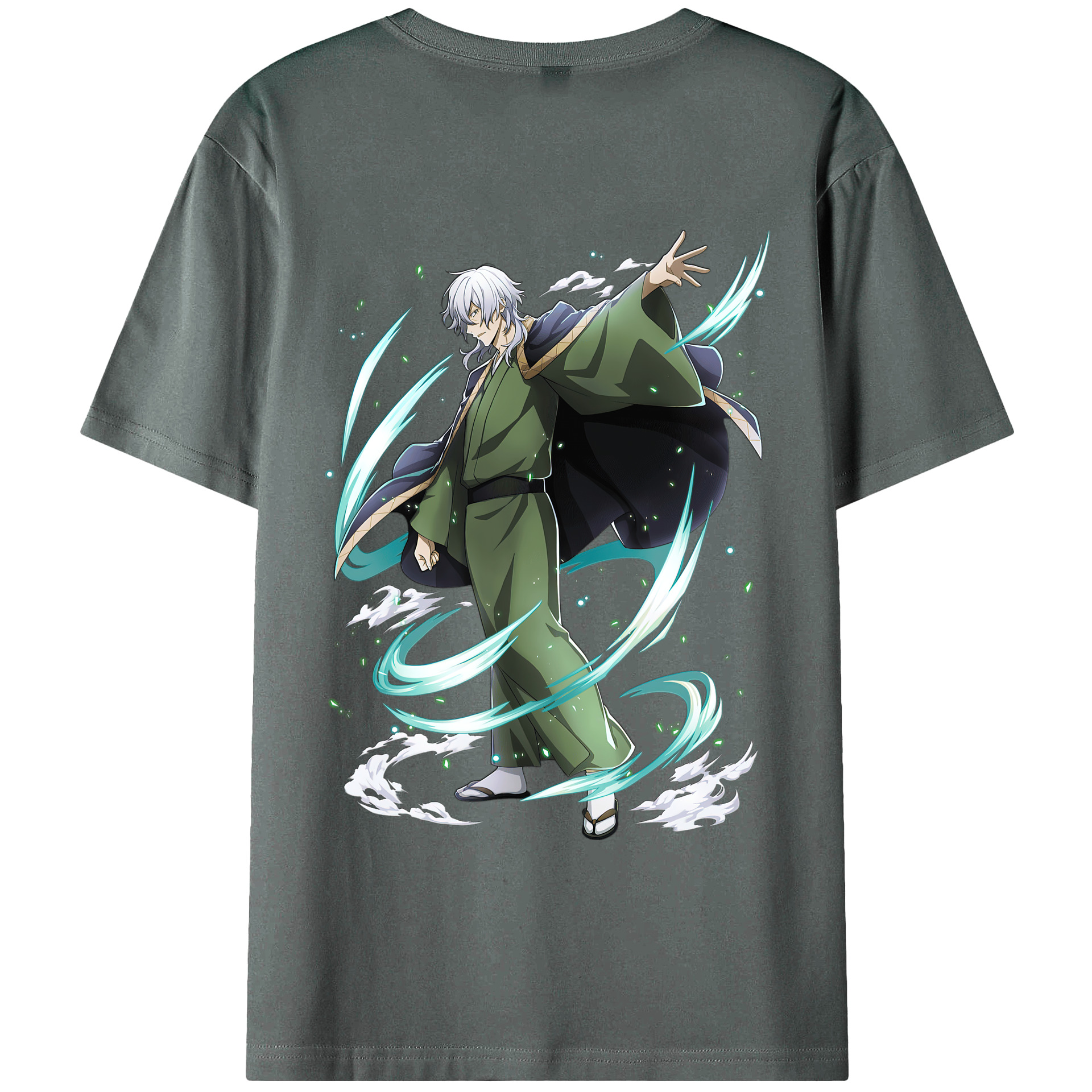 （画像用） 文豪ストレイドッグス Bungo Stray Dogs 綿100％ メンズ半袖Tシャツ（バックプリント） 通気性